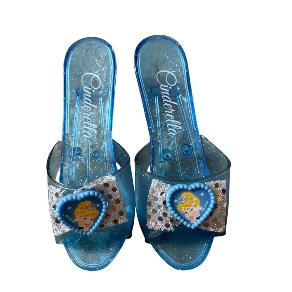Cinderella Sparkling Blue Dress Shoes for Kids Disney Play Dress Up Plastic